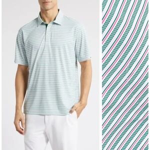 Swannies Men's Dan Short Sleeve Polo Shirt Size Large Green, White, Pink